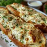 Chicken Alfredo Garlic Bread