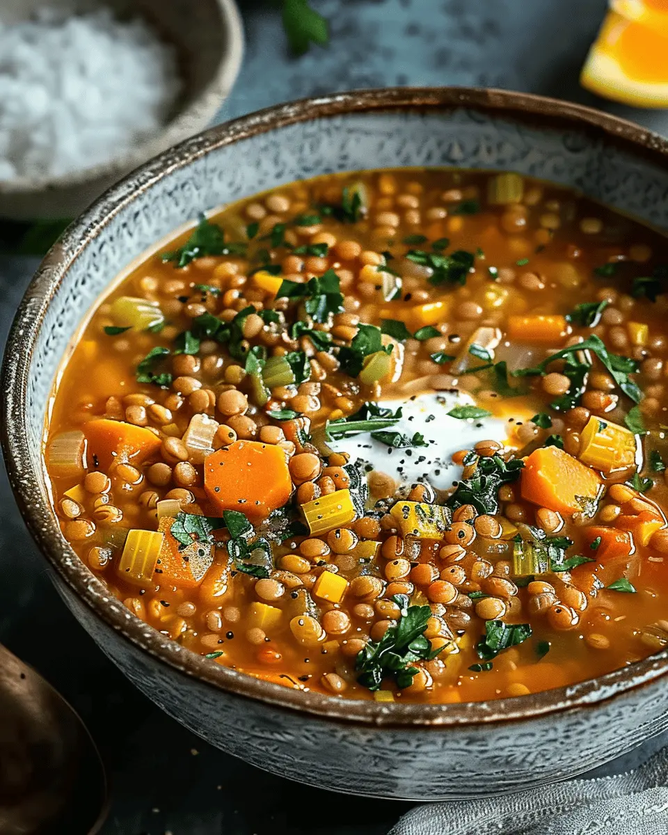 Hearty and Healthy Lentil Rice Soup with Turkey Bacon Delight
