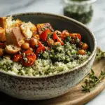 Nourishing Lentil Quinoa Bowl with Pesto