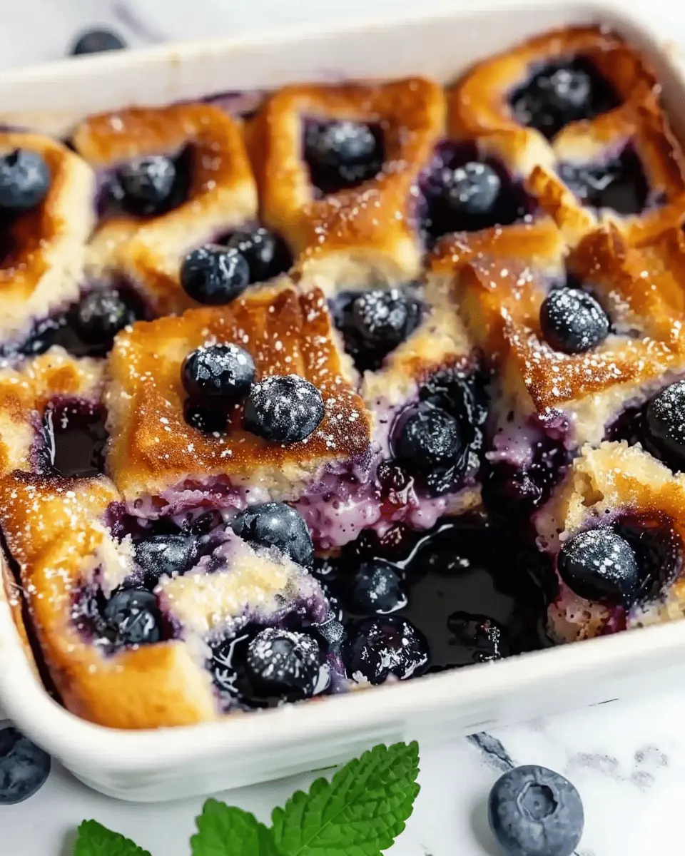 Overnight Blueberry French Toast Casserole with Turkey Bacon Delight
