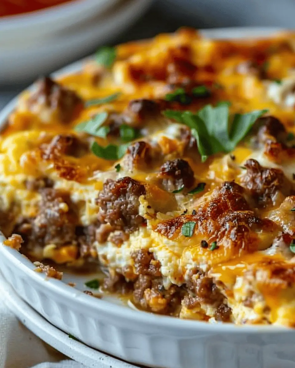 Overnight Sausage and Egg Casserole: Easy Turkey Bacon Delight