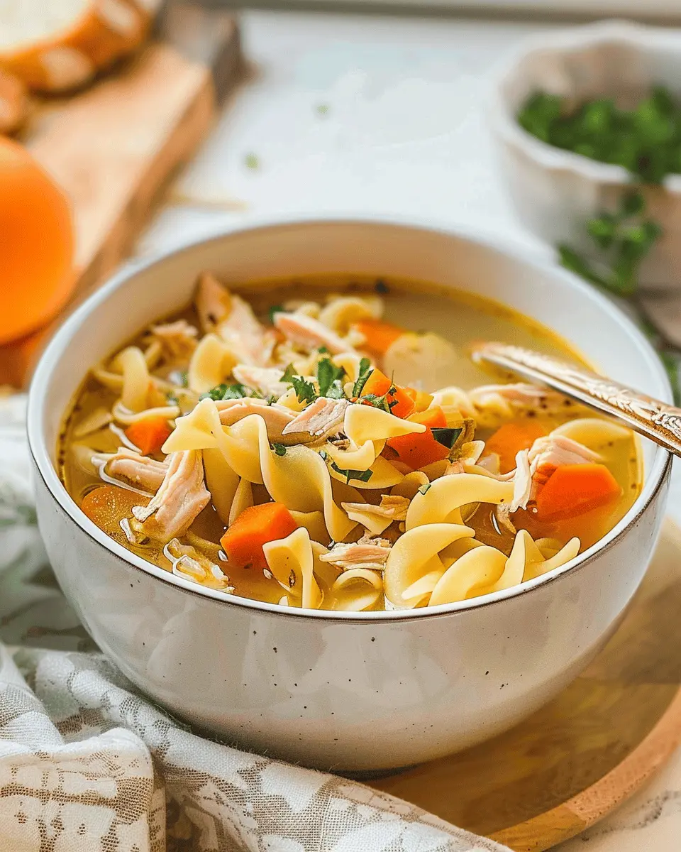 Easy Chicken Noodle Soup with Egg Noodles for Cozy Nights