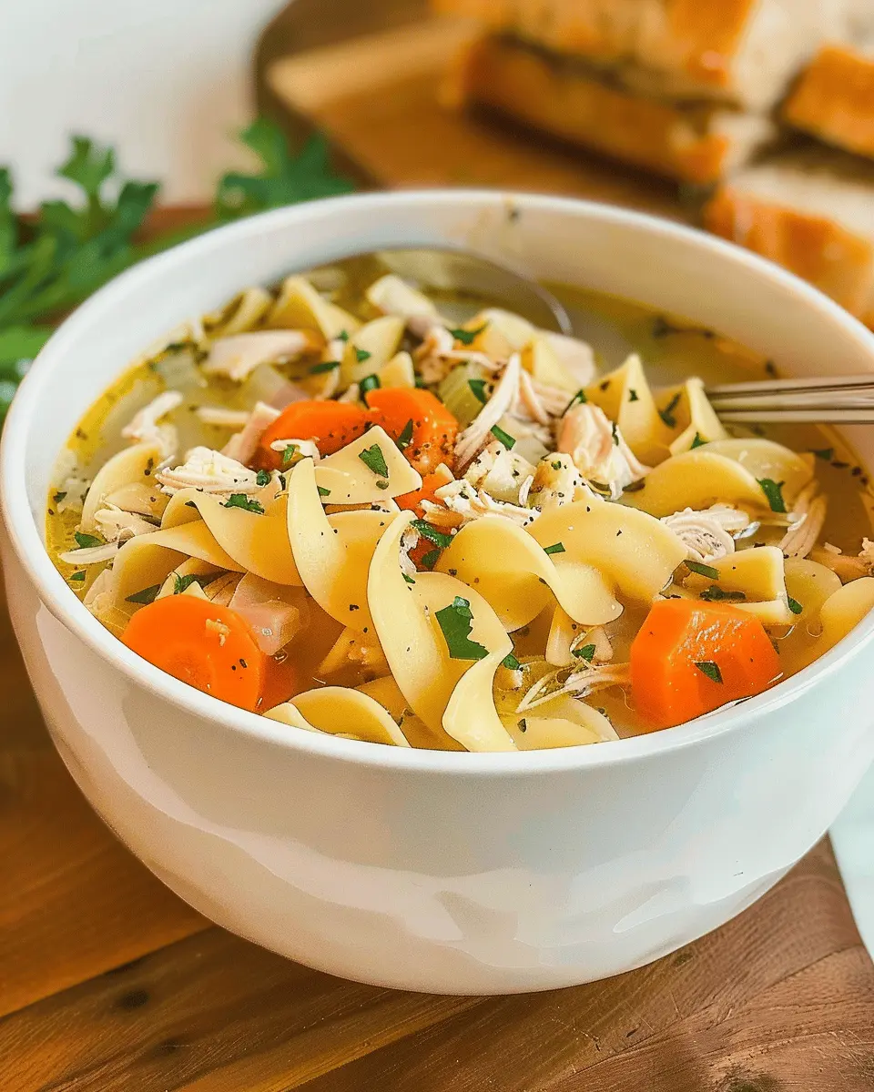 Easy Chicken Noodle Soup with Egg Noodles for Cozy Days