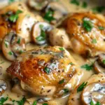 Creamy Garlic Mushroom Chicken Thighs
