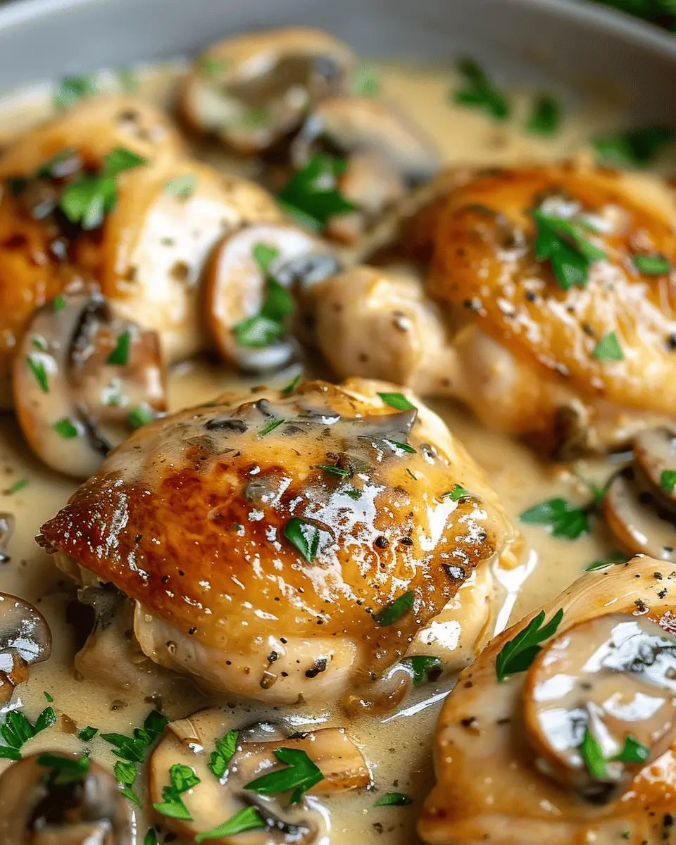 Creamy Garlic Mushroom Chicken Thighs: Indulge in Comfort Food
