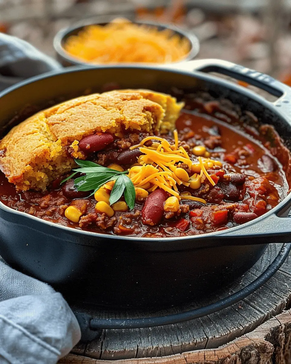 Dutch Oven Chili and Cornbread: Easy Comfort Food with Turkey Bacon
