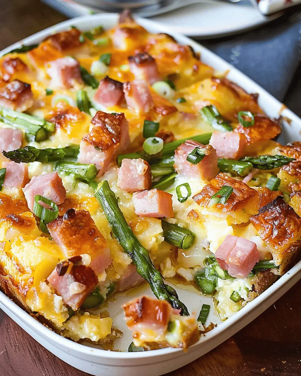 Ham and Asparagus Strata with Chicken Ham and Turkey Bacon Delight