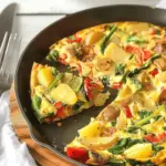 Frittata with Potatoes, Red Peppers, and Spinach