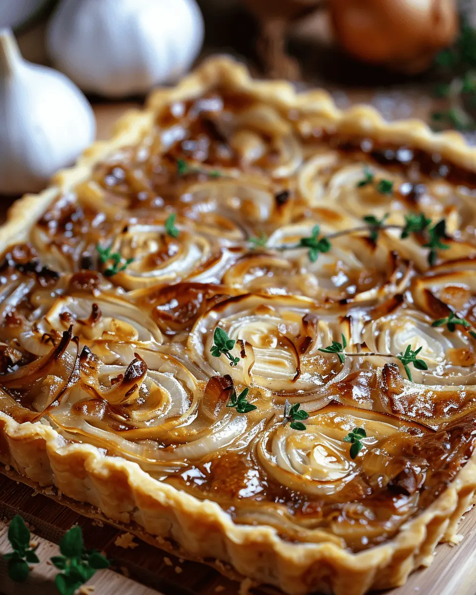 Caramelized Onion Tart: Easy Recipe with Turkey Bacon Delight