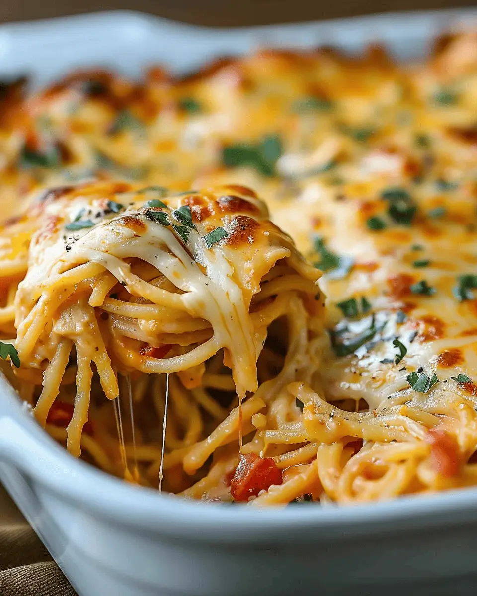 Cheesy Chicken Spaghetti Casserole Recipe with Turkey Bacon Delight