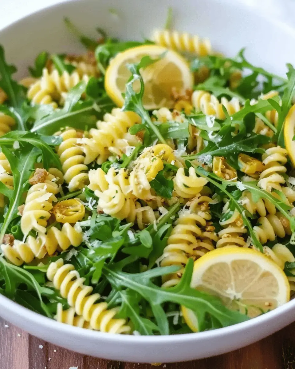 Lemon Arugula Pasta Salad with Turkey Bacon: A Fresh Twist