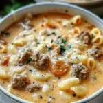 Creamy Parmesan Italian Sausage Ditalini Soup