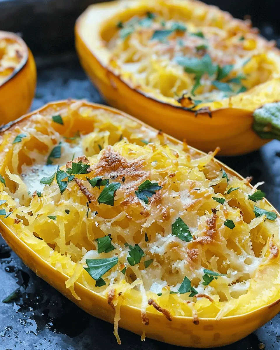 Easy Baked Spaghetti Squash with Turkey Bacon and Chicken Ham Delight