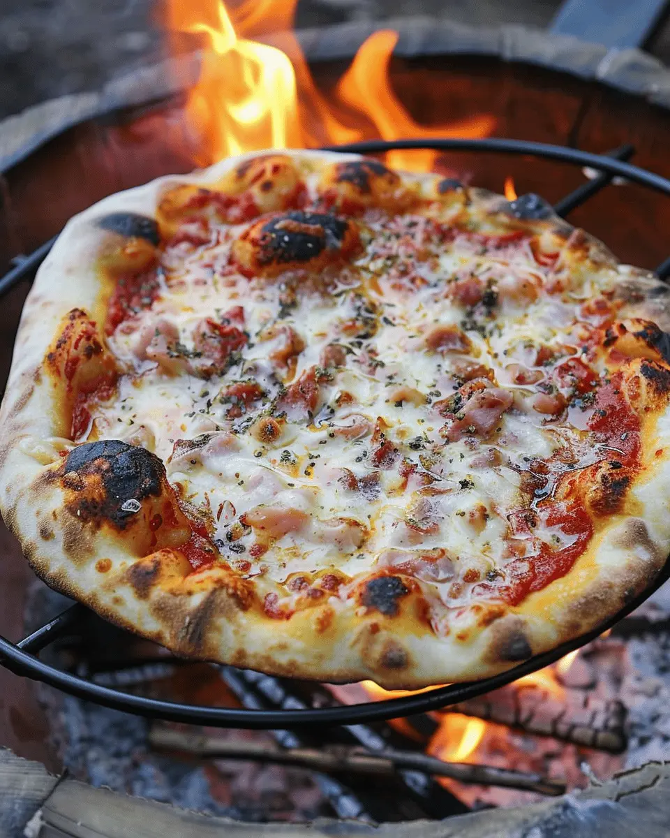 Campfire Pizza: Easy Recipe with Turkey Bacon and Chicken Ham