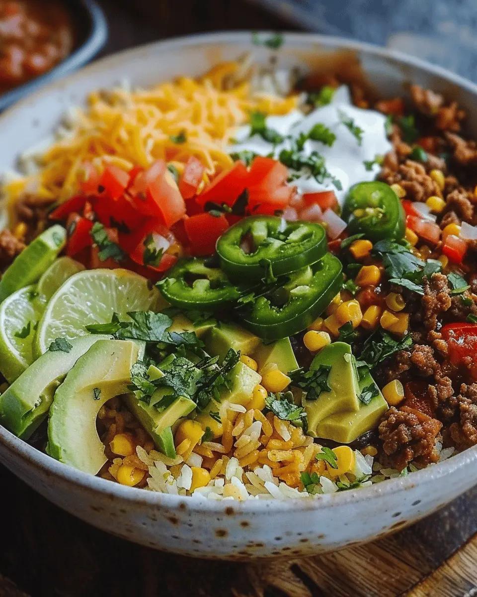 Taco Rice Bowl: Easy, Flavorful Meal with Turkey Bacon and Beef