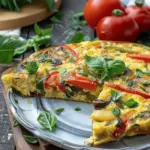 Veggie Frittata with Bell Peppers, Onions, and Mushrooms