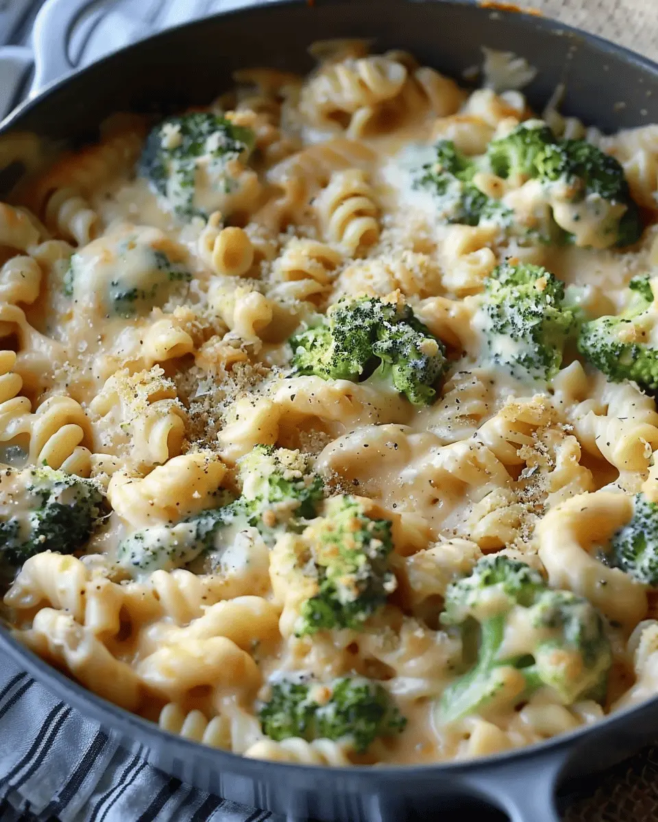 One Pot Healthy Broccoli Mac and Cheese with Turkey Bacon Delight