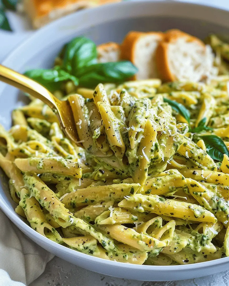 Creamy Pesto Sauce Pasta with Turkey Bacon: A Comforting Delight