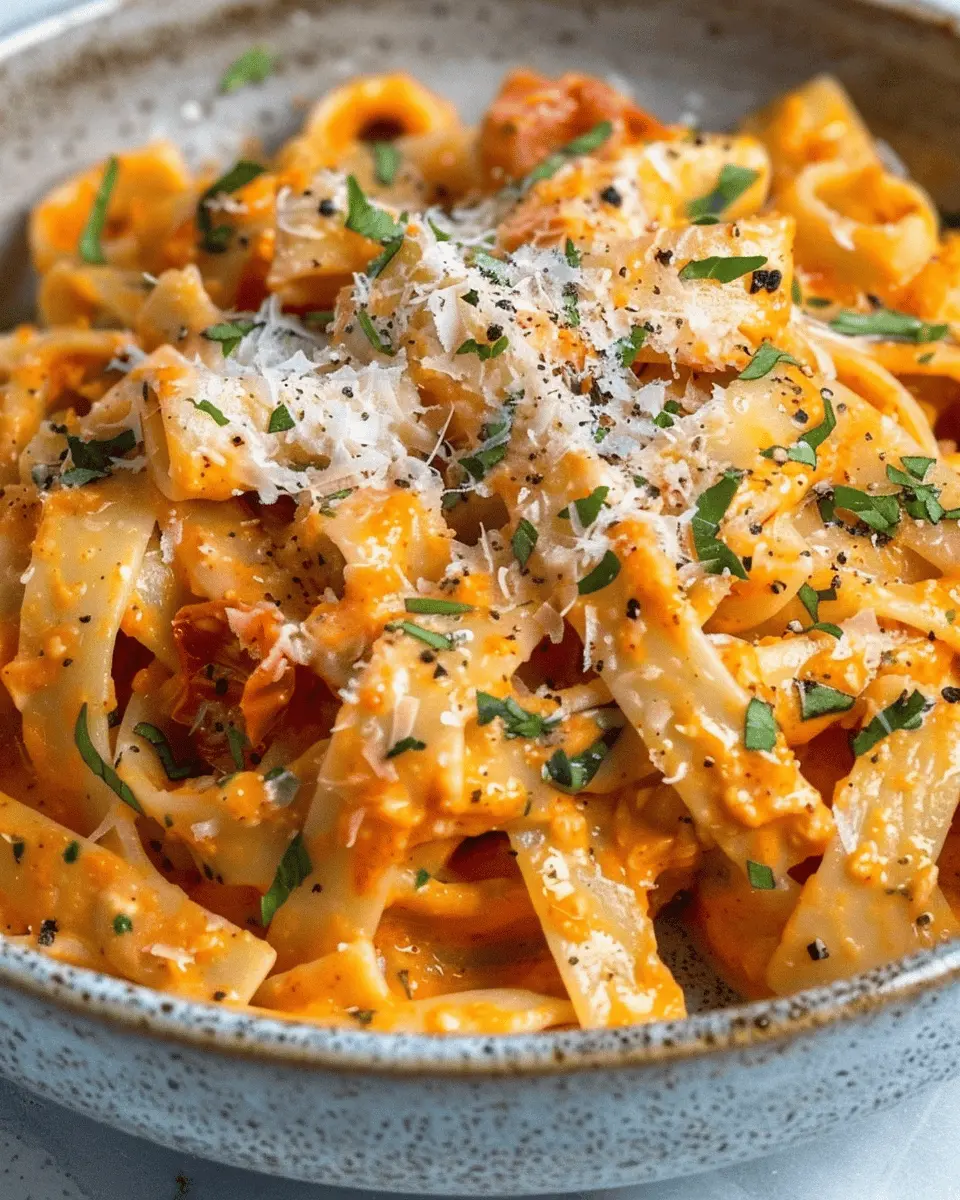 Easy and Creamy Tomato Garlic Pasta Recipe with Turkey Bacon Delight