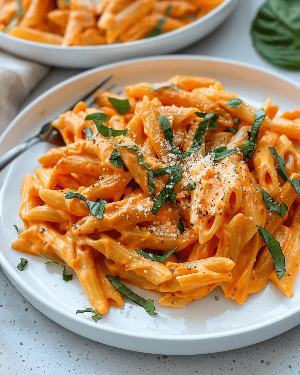 High Protein Creamy Pasta: Indulgent Roasted Red Pepper Delight