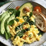 Scrambled Eggs with Spinach and Avocado