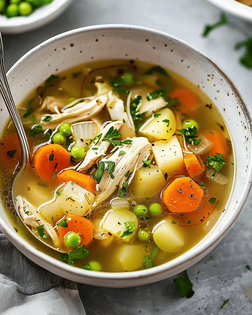 Chicken Soup Comfort: Easy Recipe with Turkey Bacon & Veggies