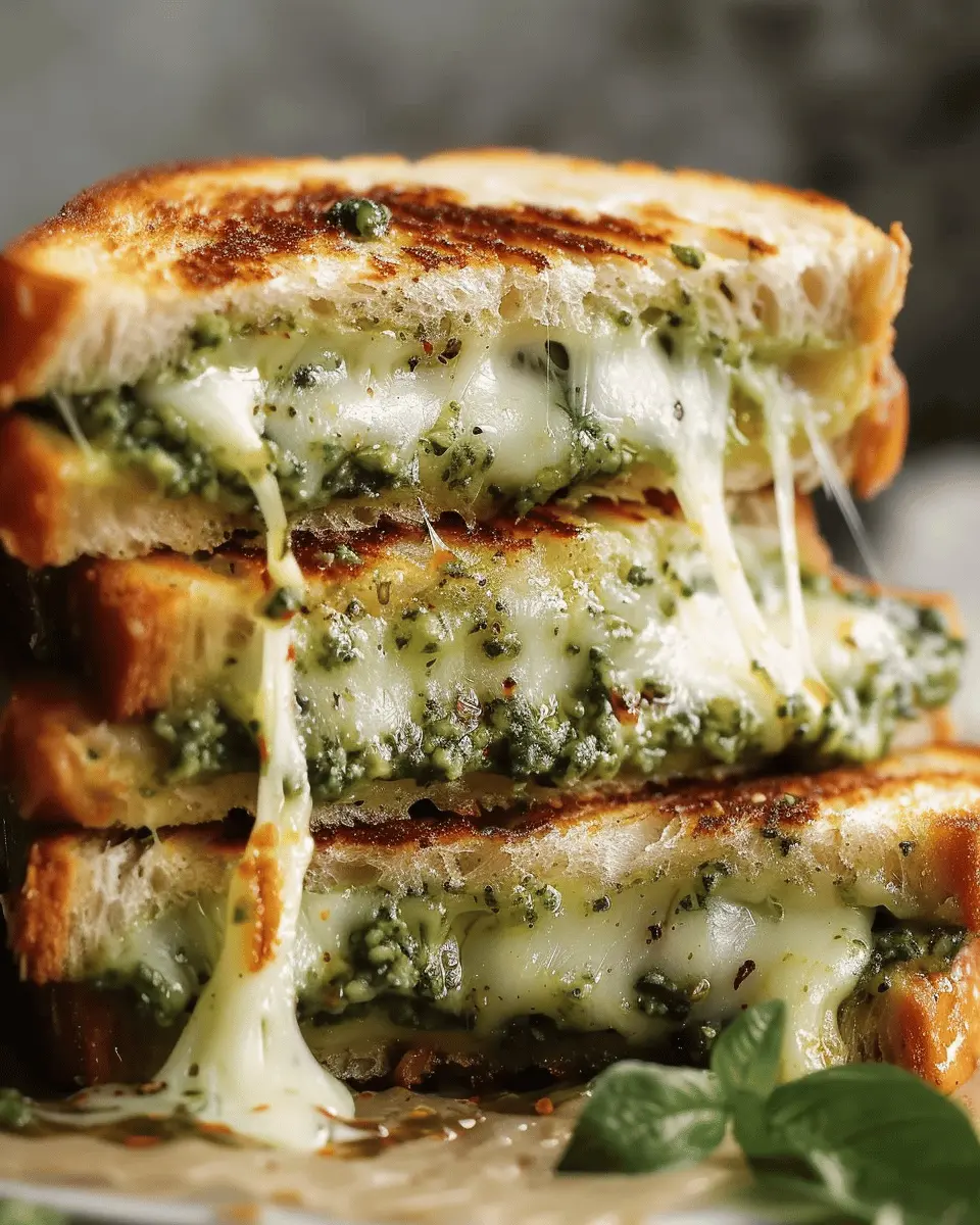 Sourdough Pesto Grilled Cheese: Indulgent Twist with Turkey Bacon
