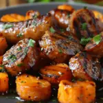 Sausage and Sweet Potatoes with Honey Garlic Sauce