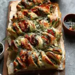Cheesy Pesto Christmas Tree Pull-Apart Bread