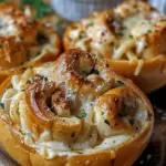 Chicken Alfredo Garlic Bread Bowls