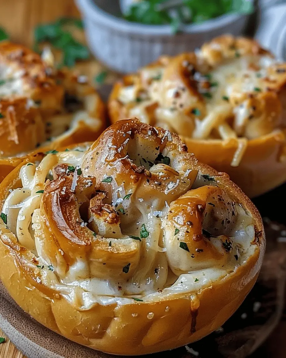 Chicken Alfredo Garlic Bread Bowls: Indulgent Comfort Food Redefined