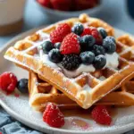 Almond Flour Waffles with Greek Yogurt and Berries