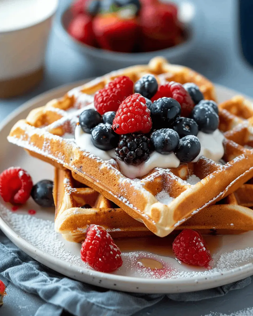 Almond Flour Waffles: The Best with Greek Yogurt and Berries