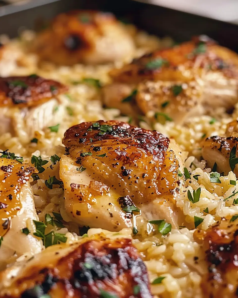 Garlic Butter Chicken and Rice Casserole