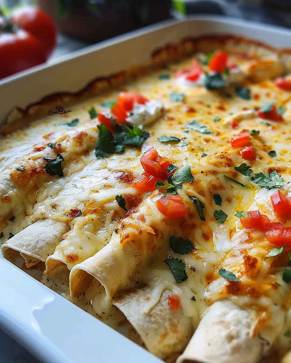 38g Protein Chicken Enchiladas with Dreamy White Sauce
