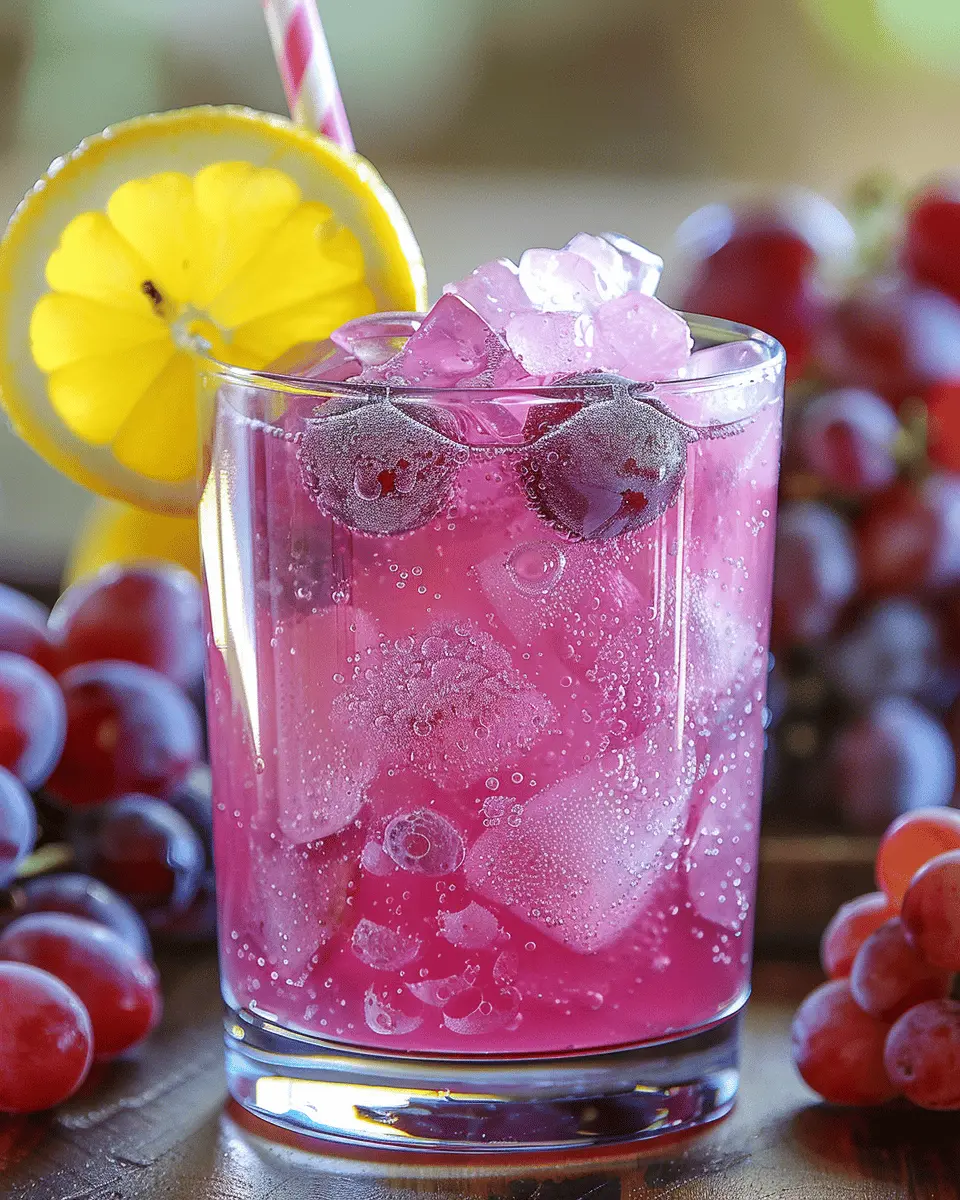 Fizzy Grape Cooler: Easy Refreshing Drink for Hot Days