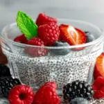 Chia Seed Pudding with Coconut Milk and Berries