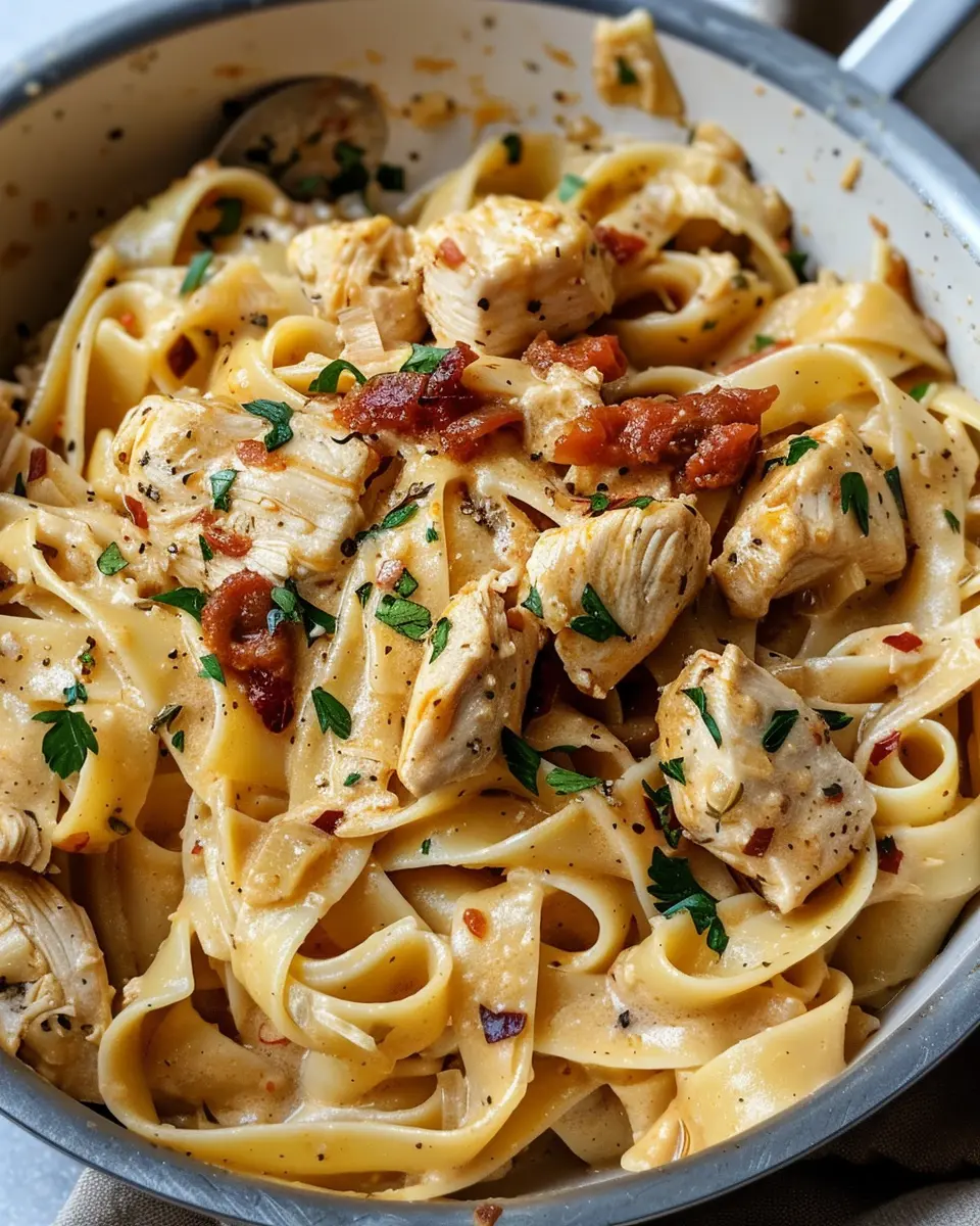 One Pot Marry Me Chicken Pasta with Turkey Bacon Delight