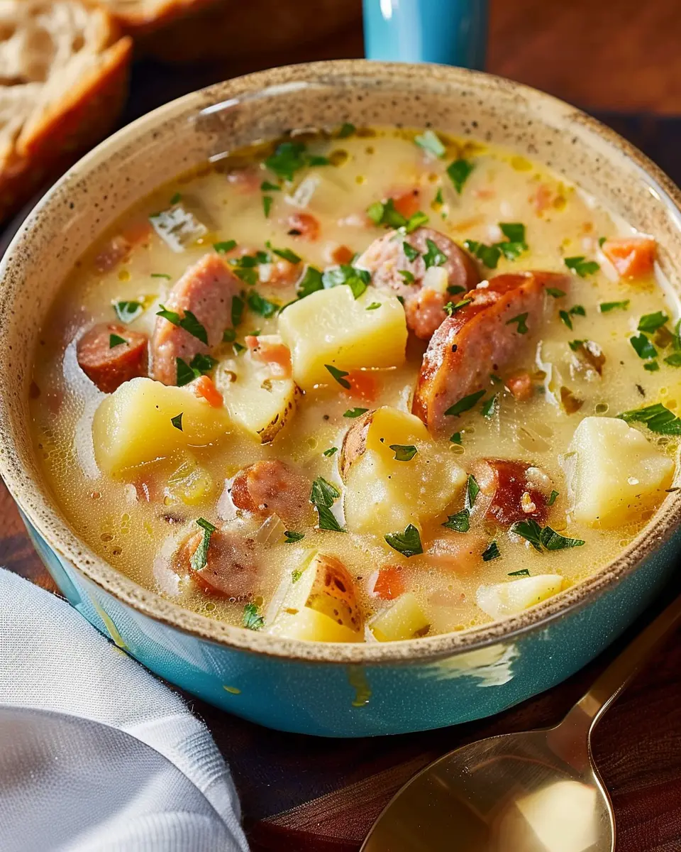 Sausage Potato Soup: Easy Comfort with Turkey Bacon and Chicken Ham