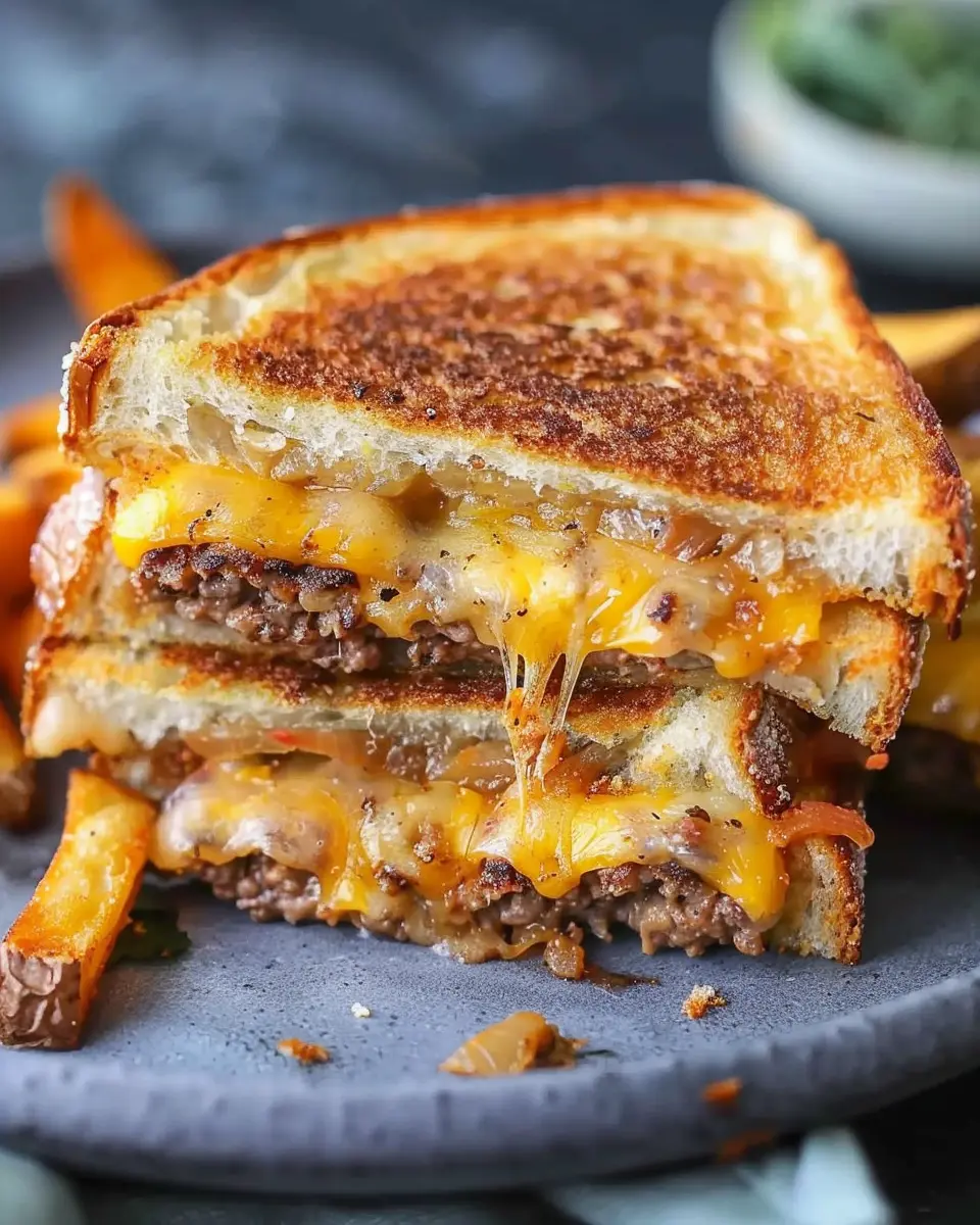 Classic Patty Melt: Indulgent Twist with Turkey Bacon &amp; Chicken Ham