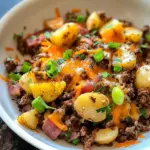 Loaded Ground Beef and Potatoes Skillet