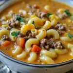 One-Pot Macaroni Cheeseburger Soup Recipe