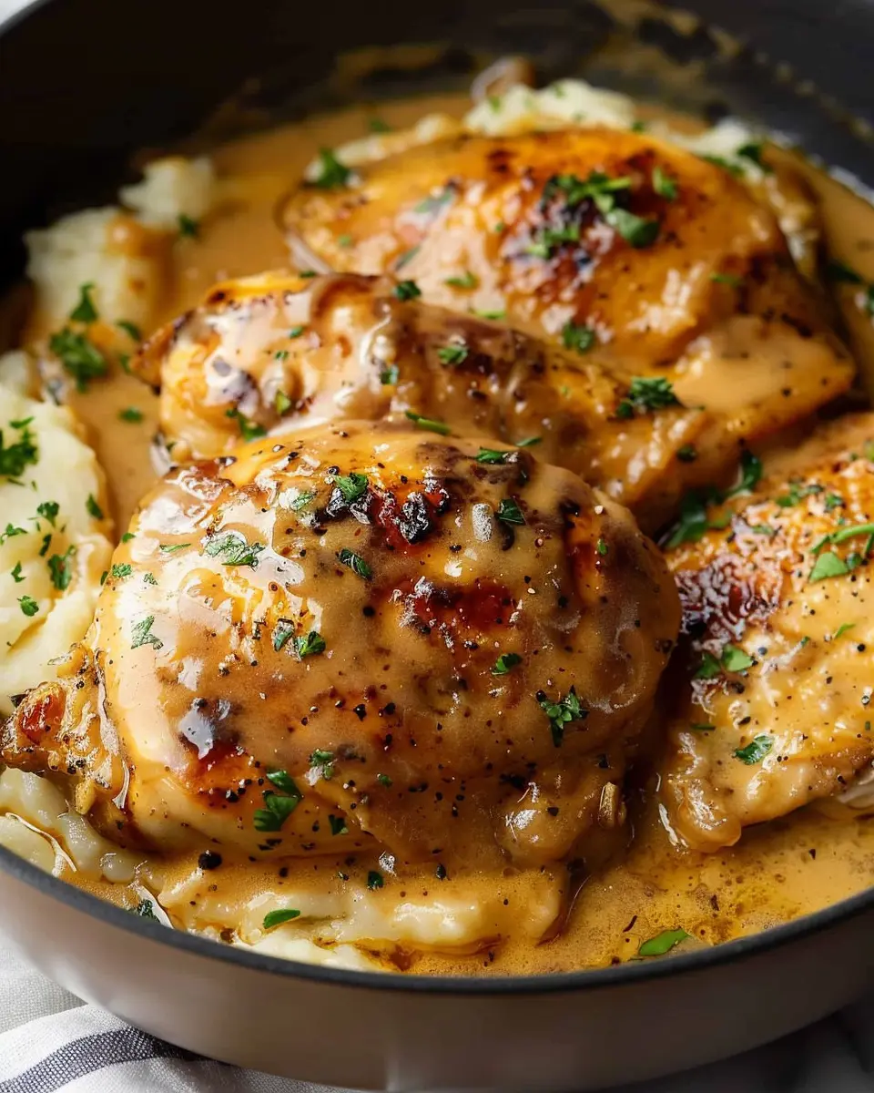 Smothered Chicken: Indulgent Comfort Food with Turkey Bacon Twist