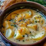 Hearty Cheddar Garlic Herb Potato Soup Recipe