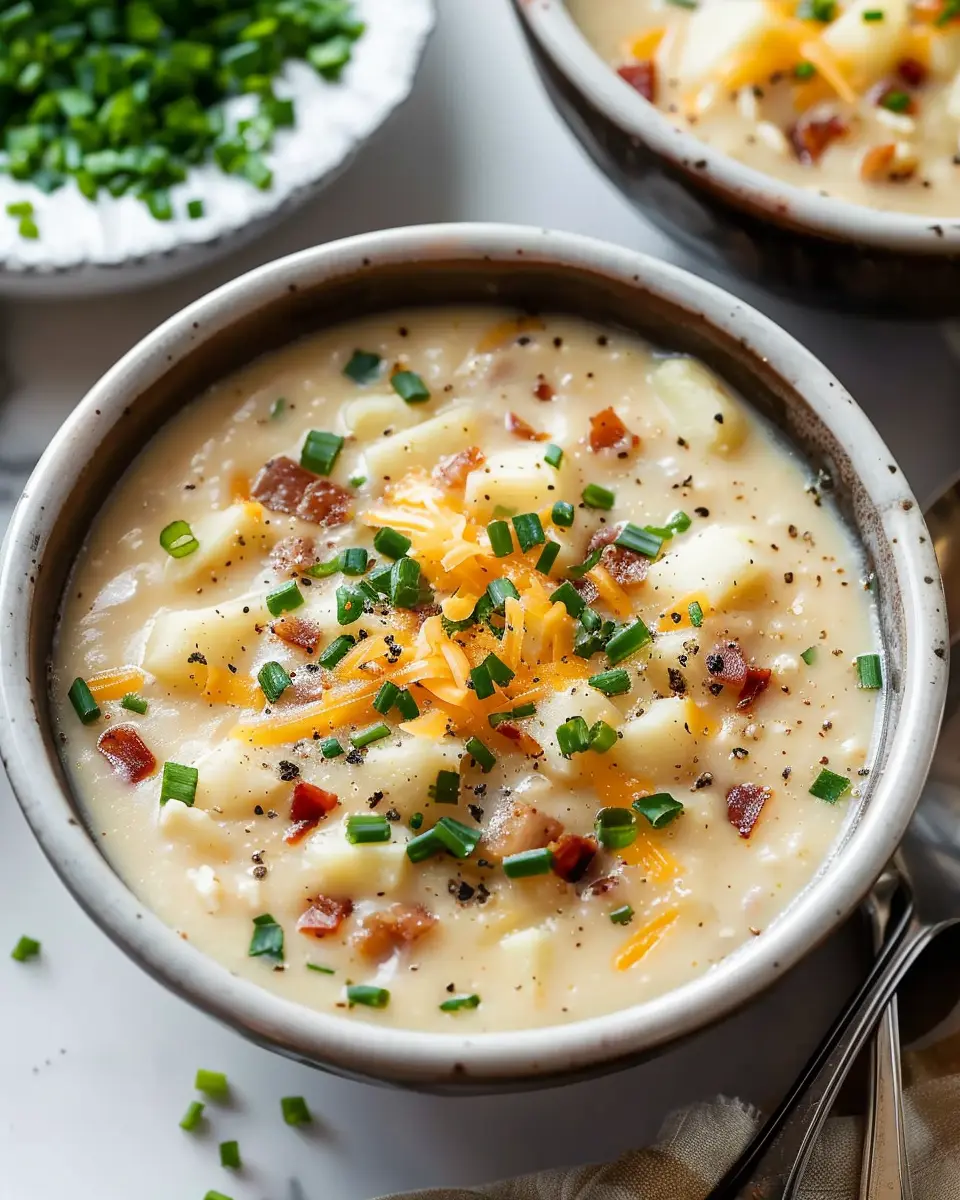 Loaded Potato Soup: Indulgent Comfort with Turkey Bacon and Chicken Ham