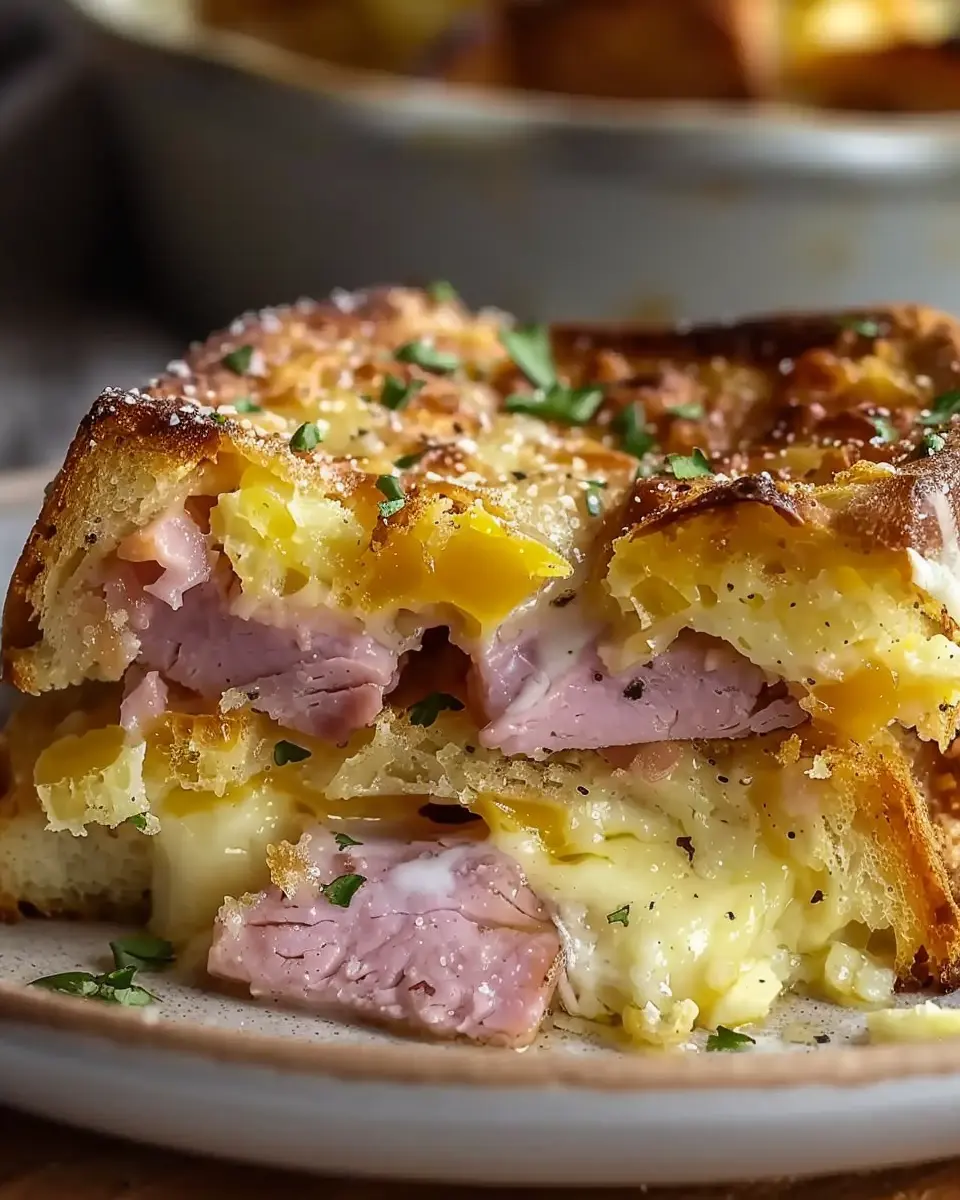 Monte Cristo Breakfast Casserole: Easy Turkey Bacon &amp; Chicken Ham Delight