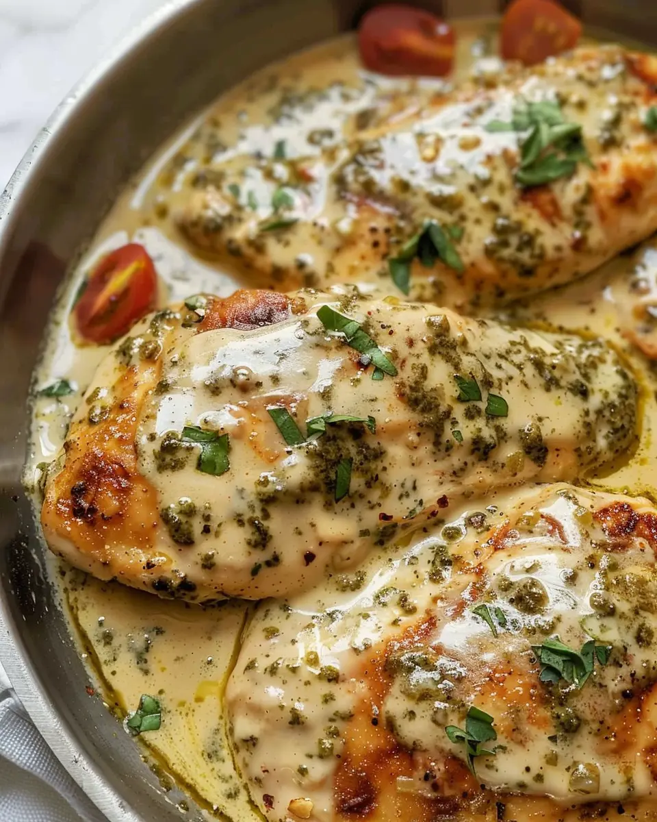 Creamy Pesto Chicken with Turkey Bacon for a Comforting Dinner