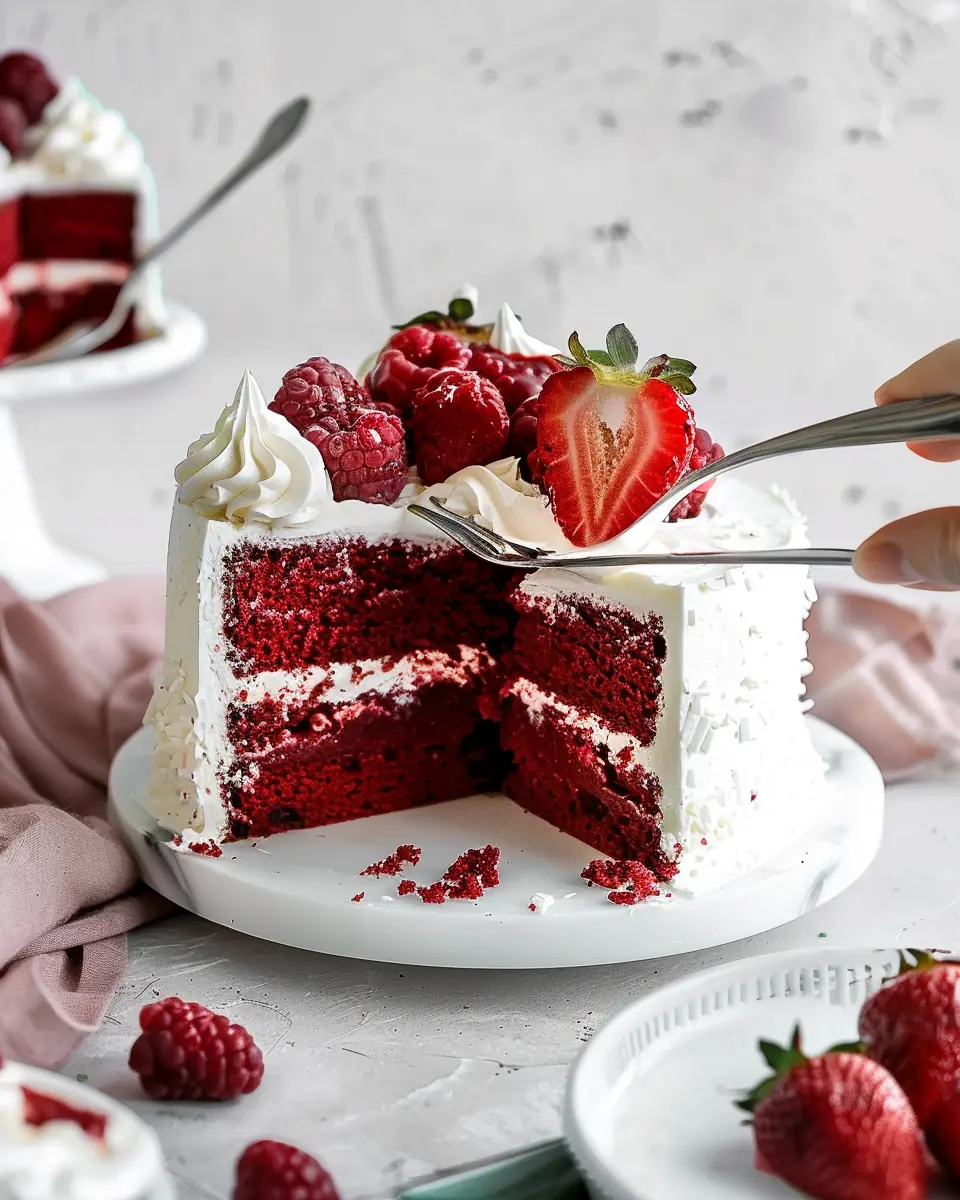 Red Velvet Cake With Mascarpone Cheese Whipped Cream Frosting