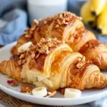 Sticky Banana Croissants with Crushed Nuts