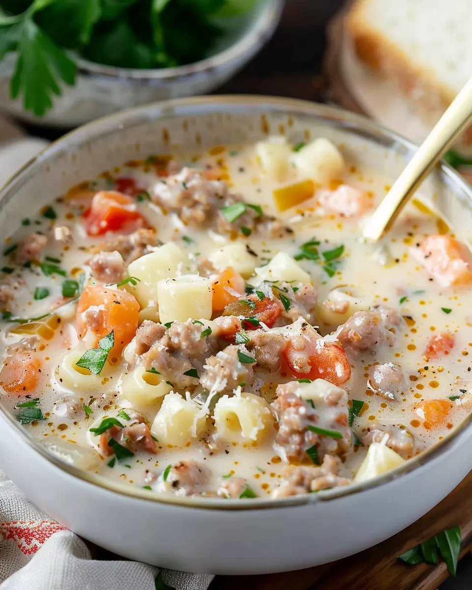 Creamy Parmesan Italian Sausage Soup